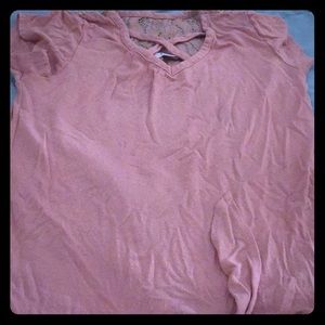 Lacy neck crossed shirt